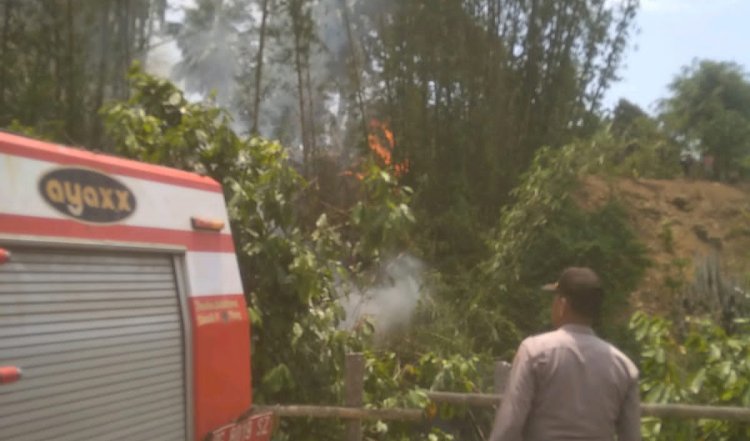 Karhutla terjadi di Desa Karang tanding, Kecamatan Lintang Kanan, api menyambar rumpun bambu/ist