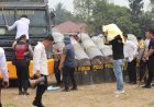 Polres Muara Enim Gelar Simulasi Pengamanan dan Penanganan Unjuk Rasa Menyambut Pemilu 2024