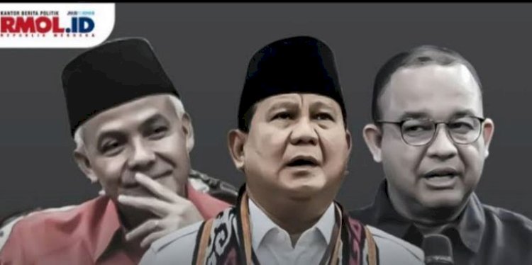 Ganjar Pranowo, Prabowo Subianto, Anies Baswedan/RMOL