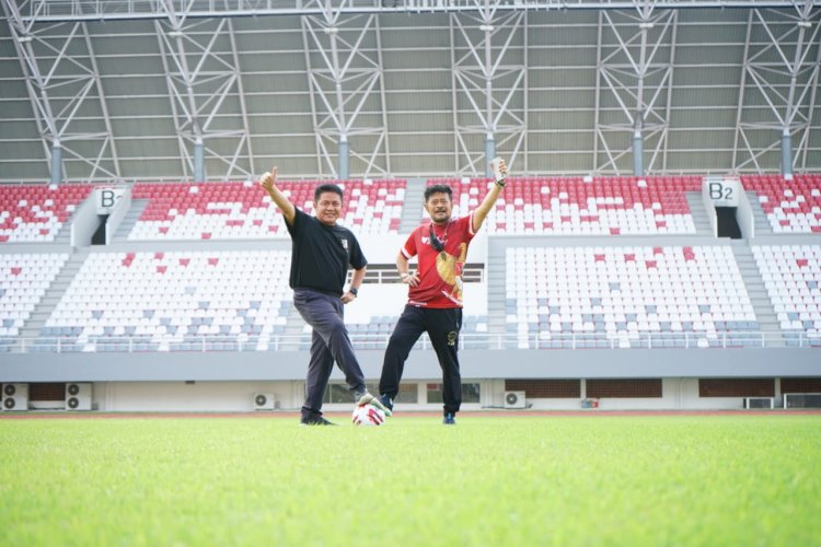 Mentan Syahrul Yasin Limpo bersama Gubernur Sumsel Herman Deru dalam beberapa kesempatan di Stadion Gelora Sriwijaya Jakabaring, Palembang/ist