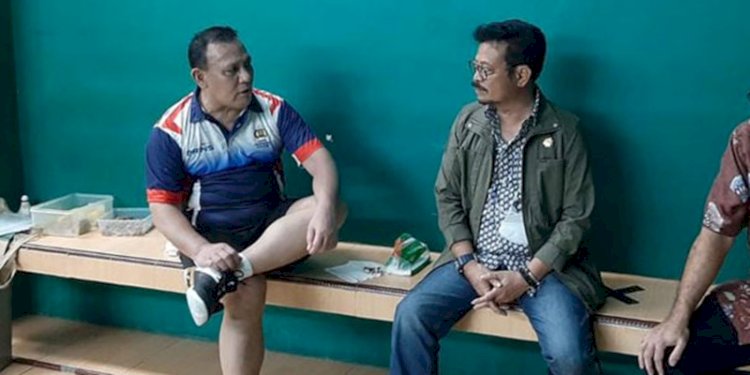 Foto saat Syahrul Yasin Limpo menemui Ketua KPK, Firli Bahuri, di GOR Badminton kawasan Jakarta, 2 Maret 2022/ ist