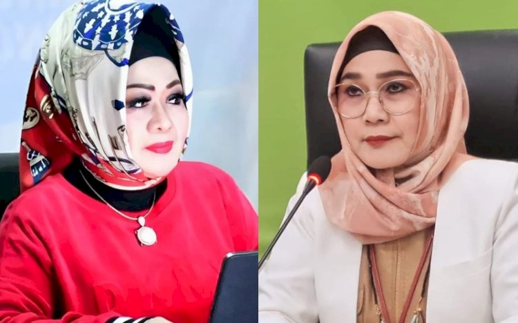 Kadinkes Provinsi Lampung Reihana (Kiri), Direktur RS Bari Palembang, dr Makiani (kanan). Keduanya merupakan ASN yang menjabat hingga belasan tahun. (ist/rmolsumsel.id)