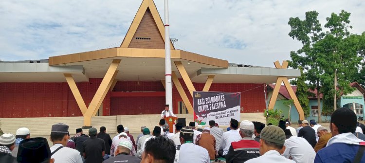 Aksi solidaritas warga Pagar Alam untuk Palestina. (Taufik/RMOLSumsel.id)