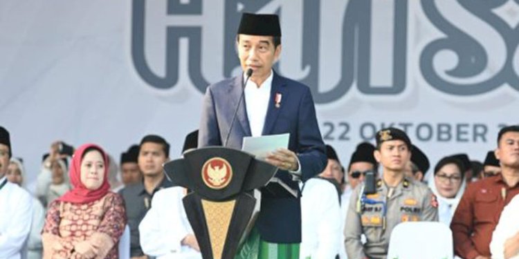 Presiden Joko Widodo pada perayaan Hari Santri Nasional di Surabaya/Ist