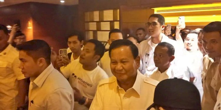 Calon Presiden Presiden Prabowo Subianto tiba The Ballroom Djakarta Theater XXI, Menteng, Jakarta Pusat, Sabtu petang (28/10)/RMOL