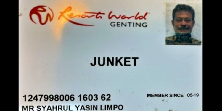 Kartu member casino diduga milik mantan Menteri Pertanian (Mentan) Syahrul Yasin Limpo/Ist