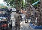 Bawaslu Kolaborasi dengan Satpol PP Pagar Alam Bongkar Baliho dan Spanduk Caleg