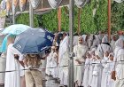 Diguyur Hujan Deras, Ratusan Anak TK di Muara Enim Antusias Ikuti Manasik Haji Cilik