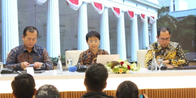 Menteri Luar Negeri (Menlu) RI Retno L.P Marsudi, pada press briefing yang diselenggarakan di Kemlu RI, Jakarta, Rabu (1/1)/Ist