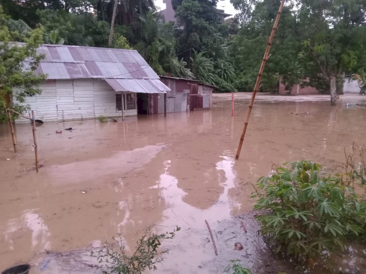 Banjir di kota Lubuklinggau merendam sebanyak 27 rumah warga. (ist/RMOLSumsel.id)