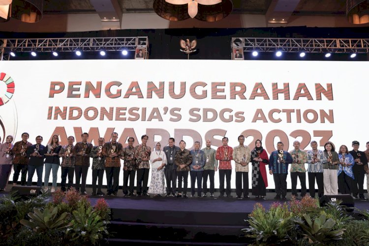  Kementerian PPN/Bappenas menyelenggarakan SDGs Annual Conference (SAC) 2023 bertema “Air, Energi, dan Pertanian menuju Ketahanan Pangan Berkelanjutan” sesuai fokus Tujuan 2 Tanpa Kelaparan, Tujuan 6 Air Bersih dan Sanitasi Layak, Tujuan 7 Energi Bersih dan Terjangkau, serta Tujuan 12 Konsumsi dan Produksi yang Bertanggung Jawab.  (ist/RMOLSumsel.id)