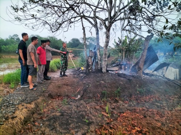 Lokasi kejadian di sambar petir di Muara Enim. (ist)