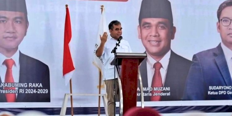 Sekretaris Jenderal Partai Gerindra Ahmad Muzani saat menghadiri konsolidasi ribuan kader Gerindra di Kabupaten Batang, Jawa Tengah, Rabu (8/11)/Ist