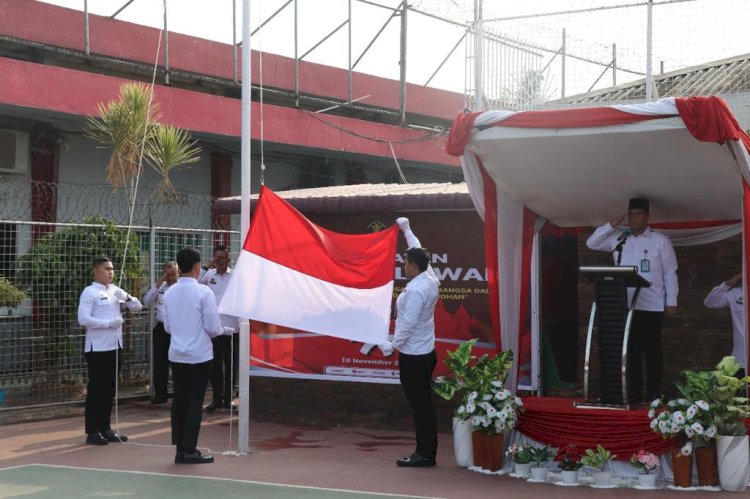 Kanwil Kemenkumham Sumsel menggelar upacara peringatan Hari Pahlawan Tahun 2023, bertempat di lapangan Rutan Kelas I Palembang Jalan Inspektur Marzuki, Siring Agung, Palembang/ist