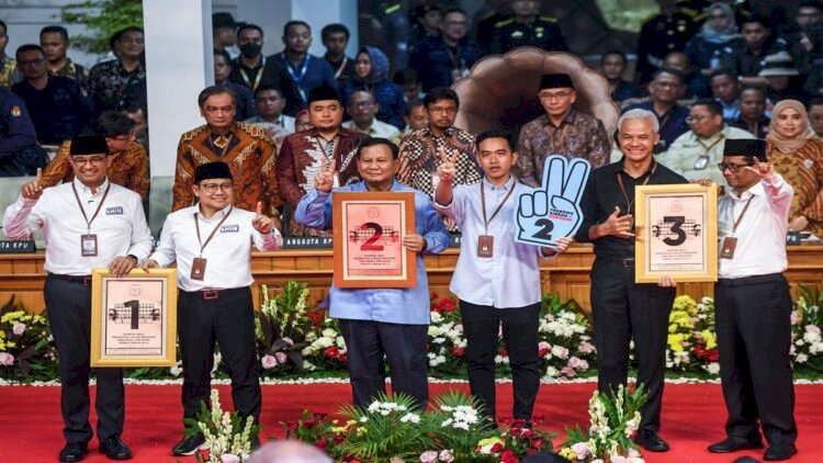 Undian nomor urut tiga pasangan Capres-Cawapres. (ist/net)