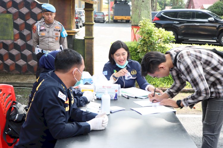 Kegiatan Tes Urine Oleh Polda Sumsel di Polres Pagar Alam Kamis (16/11). (ist/RMOLSumsel.id)
