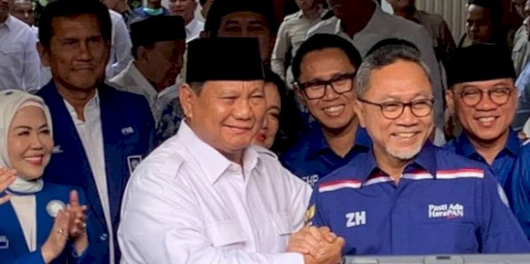  Ketua Umum Gerindra Prabowo Subianto saat menerima kunjungan Ketua Umum PAN Zulkifli Hasan/RMOL