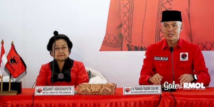 Ketua Umum PDIP Megawati Soekarnoputri dan Capres PDIP Ganjar Pranowo/RMOL