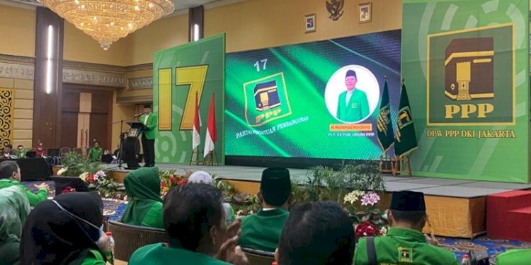 Plt Ketua Umum PPP Mardiono memberikan sambutan di acara Musyawarah Kerja Wilayah PPP DKI Jakarta, Hotel Golden Boutique, Jakarta Pusat, Minggu (19/11)/RMOL