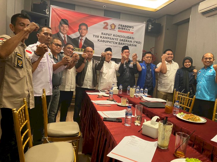 Penunjukan  Ketua Tim Kampanye pemenangan pasangan Prabowo Subianto dan Gibran Rakabuming Raka di wilayah Kabupaten Banyuasin. (ist/rmolsumsel.id)