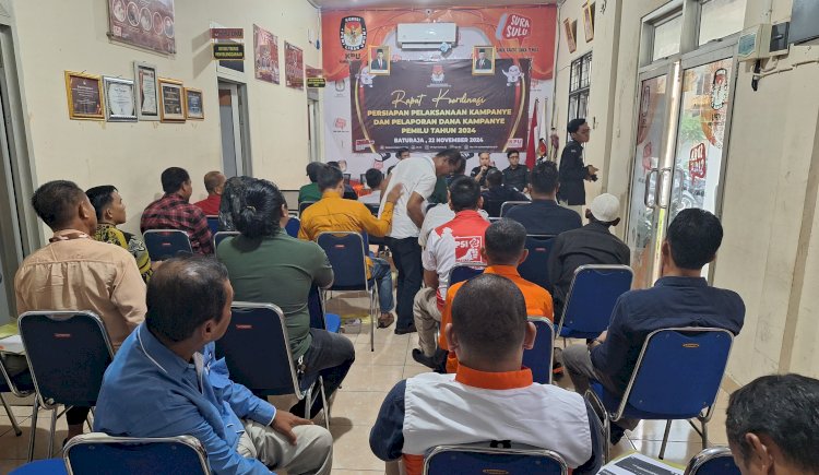 Komisi Pemilihan Umum (KPU) Kabupaten OKU melaksanakan Rapat Koordinasi (Rakor) bersama perwakilan 18 Partai Politik /ist