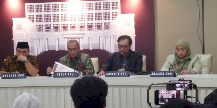 Jumpa pers pimpinan KPU RI soal logistik Pemilu Serentak 2024, di Kantor KPU RI, Jalan Imam Bonjol, Menteng, Jakarta Pusat, Selasa (28/11)/RMOL
