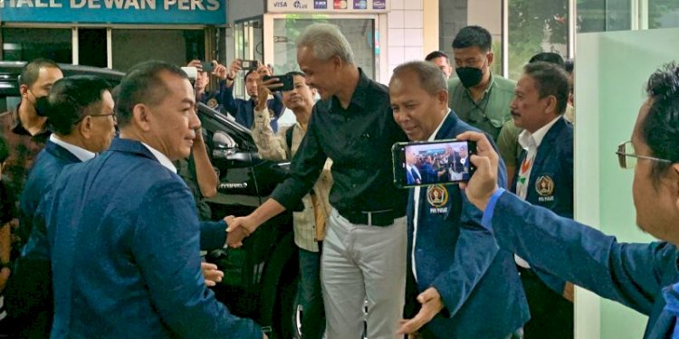 Calon presiden nomor urut 3, Ganjar Pranowo menghadiri acara dialog Capres dengan Persatuan Wartawan Indonesia (PWI) Pusat/RMOL