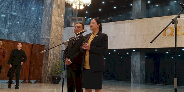 Puan Maharani dan Sufmi Dasco Ahmad di Komplek Parlemen, Senayan, Jakarta, Selasa (5/12)/RMOL