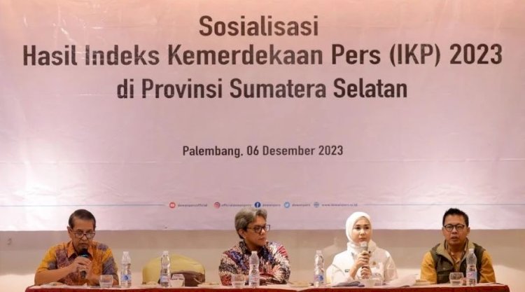 Kegiatan sosialisasi Hasil Indeks Kemerdekaan (IKP) 2023 di The Zuri Hotel Palembang yang digelar oleh Dewan Pers. (ist/rmolsumsel.id)