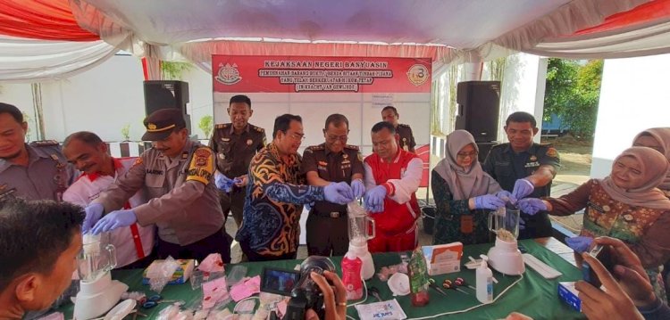 Pemusnahan narkoba di Kejari Banyuasin senilai Rp 202 juta. (ist.RMOLSumsel.id)