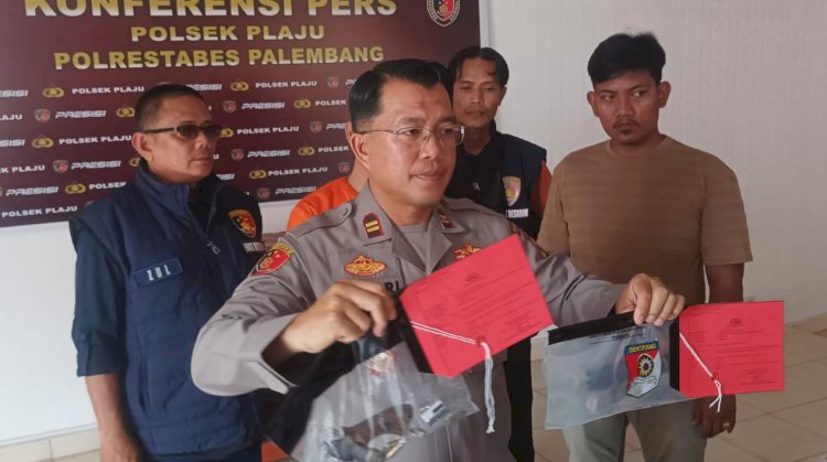 Polsek Plaju Palembang melakukan gelar perkara terkait ungkap kasus penjual senpi rakitan. (Denny Pratama/RMOLSumsel.id)