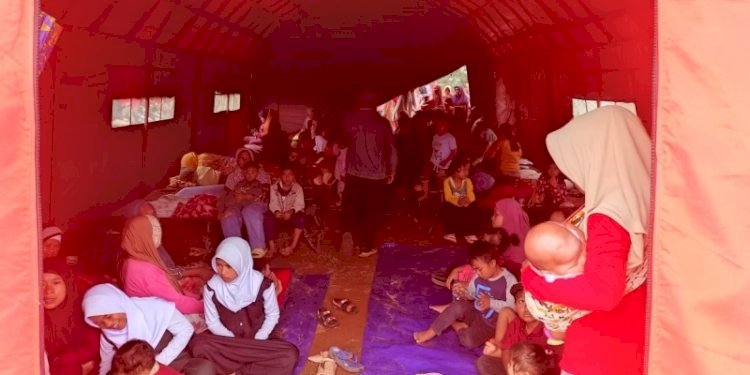 Suasana pengungsian bagi warga terdampak Gempa di Kabupaten Bogor, Jawa Barat pada Sabtu (9/12)/Ist