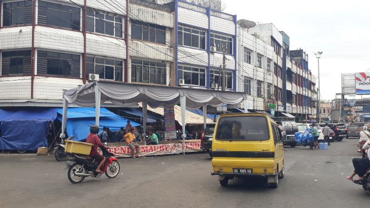 Salah satu pos pengamanan Nataru di tengah kota di Simpang Ridan Lubuklinggau. (Malik/RMOLSumsel.id)