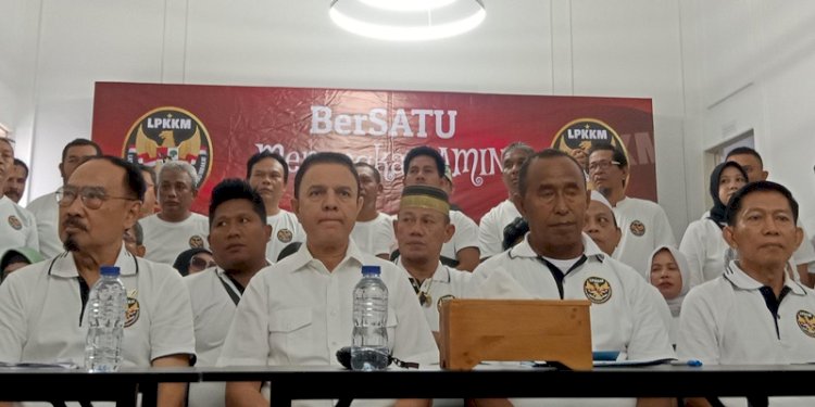 Deklarasi Laskar Pembela Keadilan dan Keberpihakan Masyarakat (LPKKM) di markas pemenangan Timnas Amin di Jalan Diponegoro 10, Menteng, Jakarta Pusat, Minggu (24/12)/RMOL