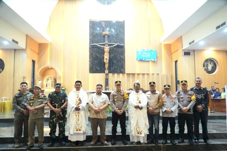 Pemantauan gereja oleh Forkopimda di Muara Enim. (Dok. Forkompimda Muara Enim/Rmolsumsel.id)