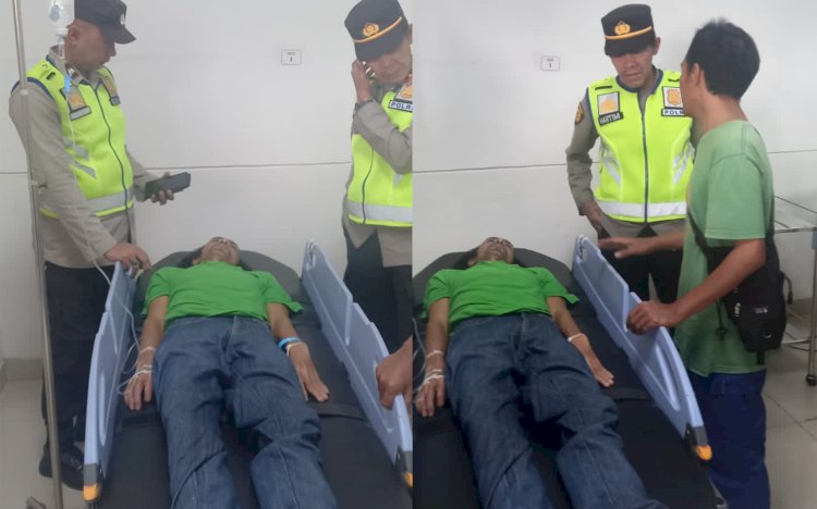 Darwis saat dirawat di RS Ibnu Soetowo Baturaja, Selasa (26/12). (dok/Polres OKU)