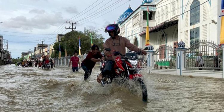 Ilustrasi banjir di Aceh Utara/Dok BPBA