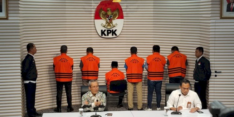Konferensi pers pengumuman tersangka Gubernur Maluku Utara, Abdul Ghani Kasuba dan 6 orang lainnya pada Rabu (20/12) di Gedung Merah Putih KPK/RMOL