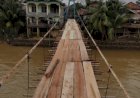 Sempat Putus Dihantam Banjir, Jembatan Gantung di Muratara Mulai Diperbaiki