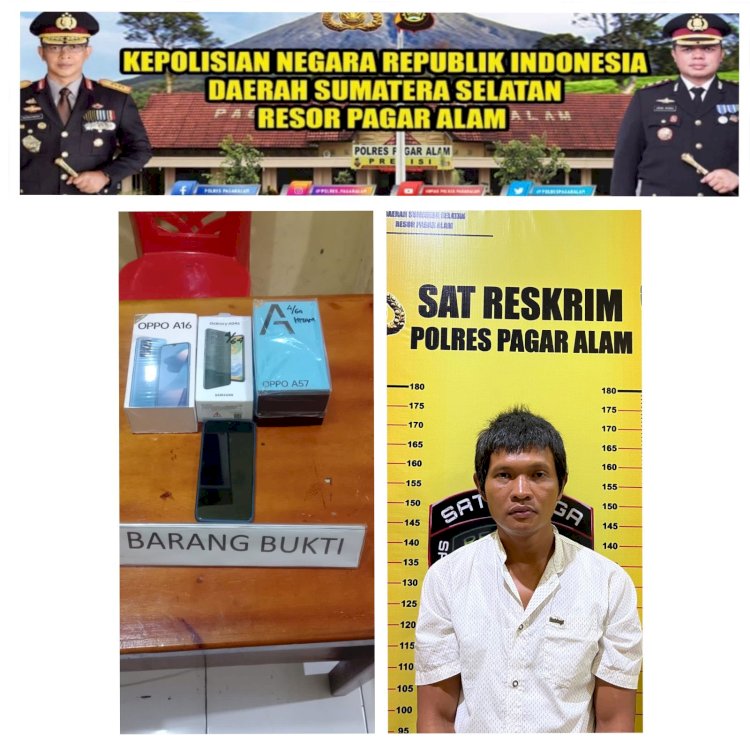 Jhonliyansah bin Barni (36) pelaku pencurian handphone. (dok. Polres Pagar Alam)