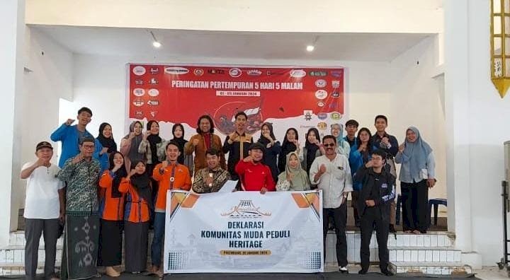 Deklarasi Komunitas Muda Peduli Heritage di Palembang. (dudi oskandar/rmolsumsel.id)
