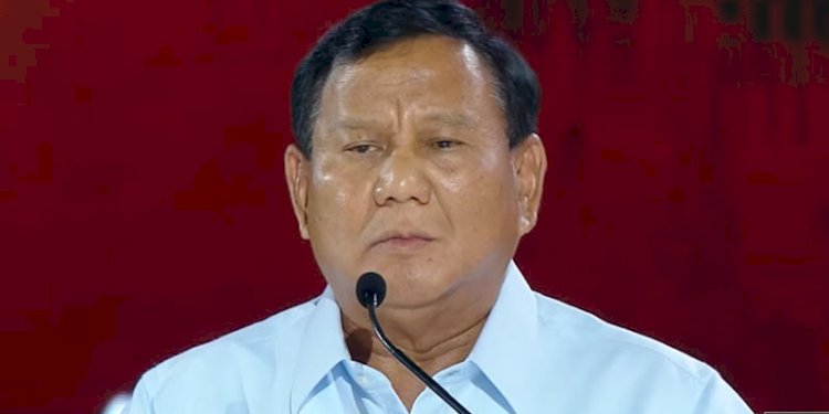 Capres Nomor Urut 2, Prabowo Subianto dalam acara debat capres/Rep