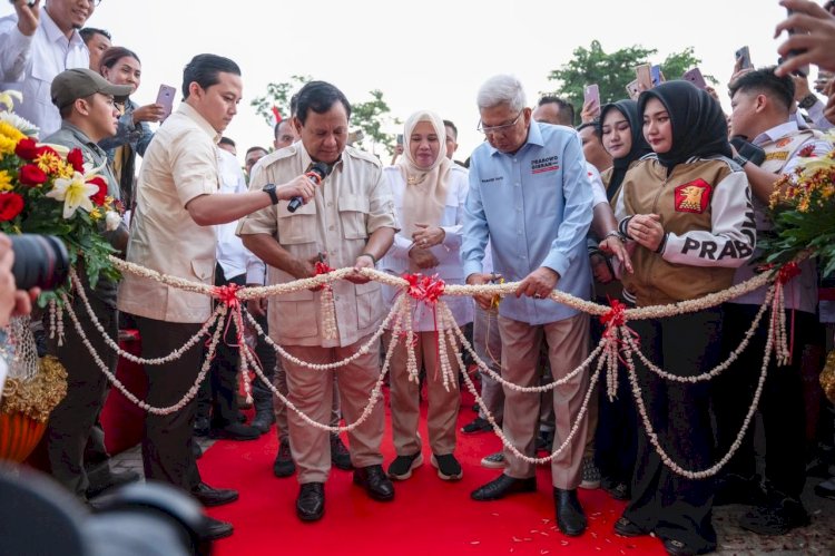 Ketua Umum Gerindra, Prabowo Subianto meresmikan Kantor DPD Partai Gerindra Sumsel. (ist/rmolsumsel.id)