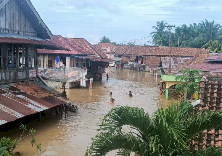 Banjir Muratara yang merendam ribuan rumah warga. (dok. BPBD)
