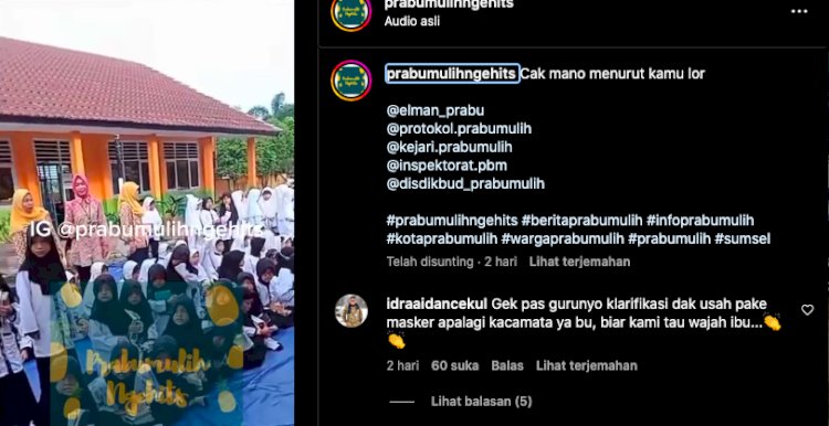 Video viral murid SD di kota Prabumulih dipaksa guru berinfaq. (Tangkapan Layar)