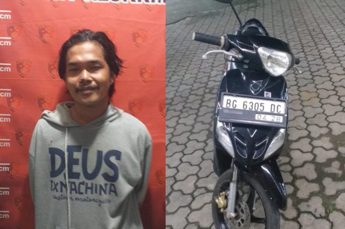 Tersangka Rinaldi (26)  yang menggadaikan motor orang tuanya kini ditahan polisi. (dok. Polisi)