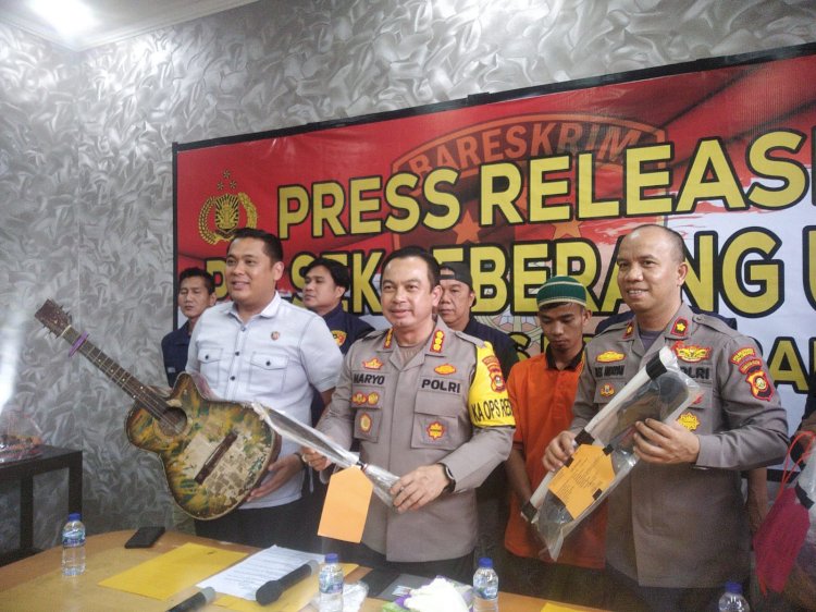 Press rilis terkait pembunuhan sadis tukang ojek di Pasar Induk Jakabaring. (Denny Pratama/RMOLSumsel)