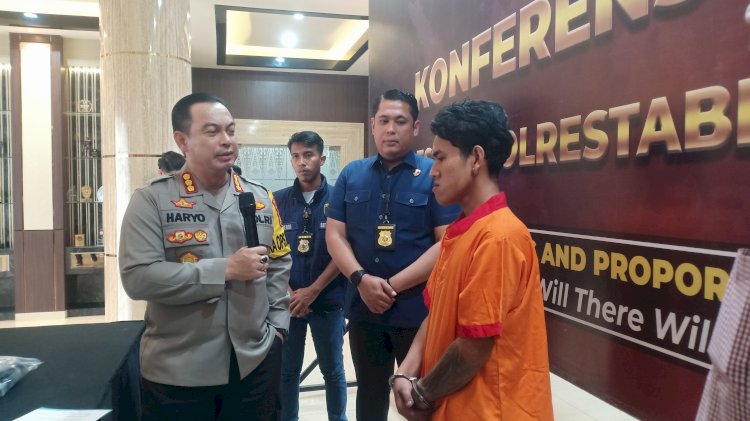 Ginda Lesmana pelaku pembunuhan di bawah jembatan Ampera Palembang. (Denny Pratama/RMOLSumsel.id)