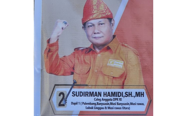 Sudirman Hamidi Caleg DPR RI Dapil Sumsel 1 yang memiliki wajah mirip Prabowo. (Handout)