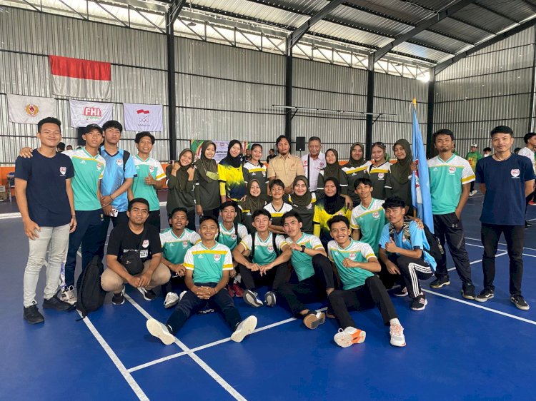 Tim Hockey Sumsel usai berlaga pada babak kualifikasi PON Aceh-Sumut. (ist/rmolsumsel.id)